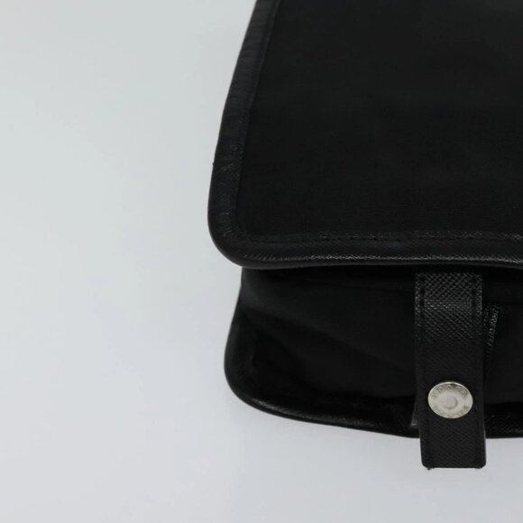 PRADA Clutch Bag Nylon Leather Black Silver Auth 113740 - Picture 6 of 16
